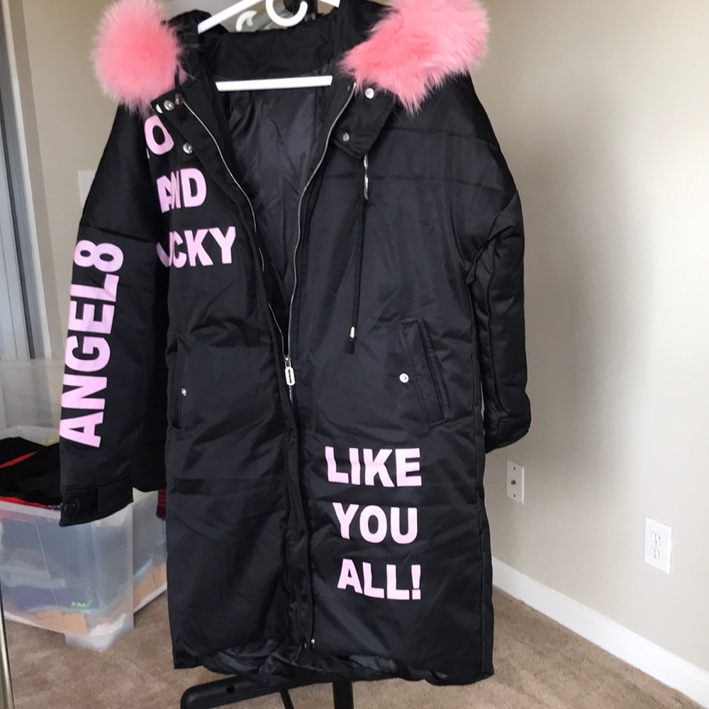 Oversized black warm long coat